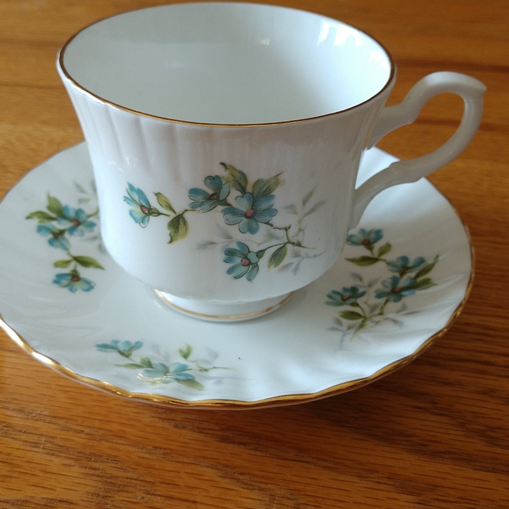 DW. Royal Stafford Bone China Fluted Footed Cup & Saucer COPY